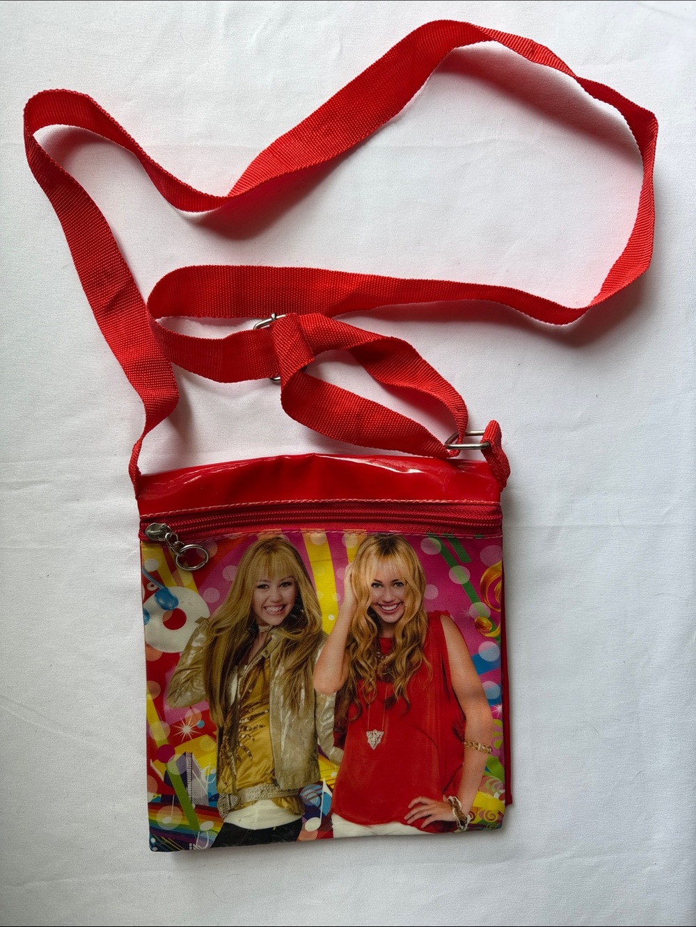 Red Girls' Crossbody Bag with Printed Front